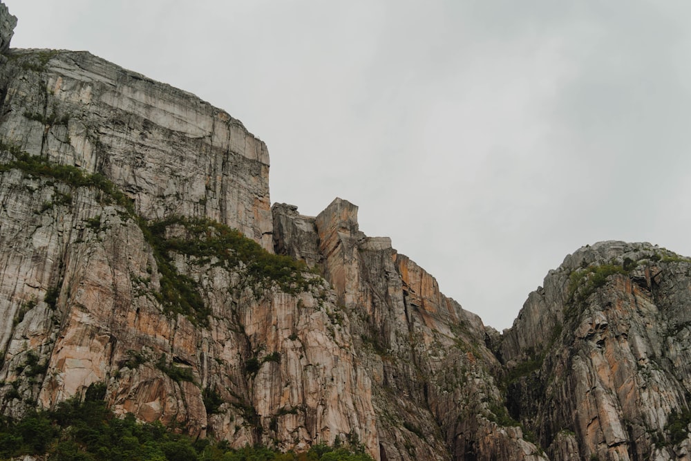 low-angle view photo of mountain