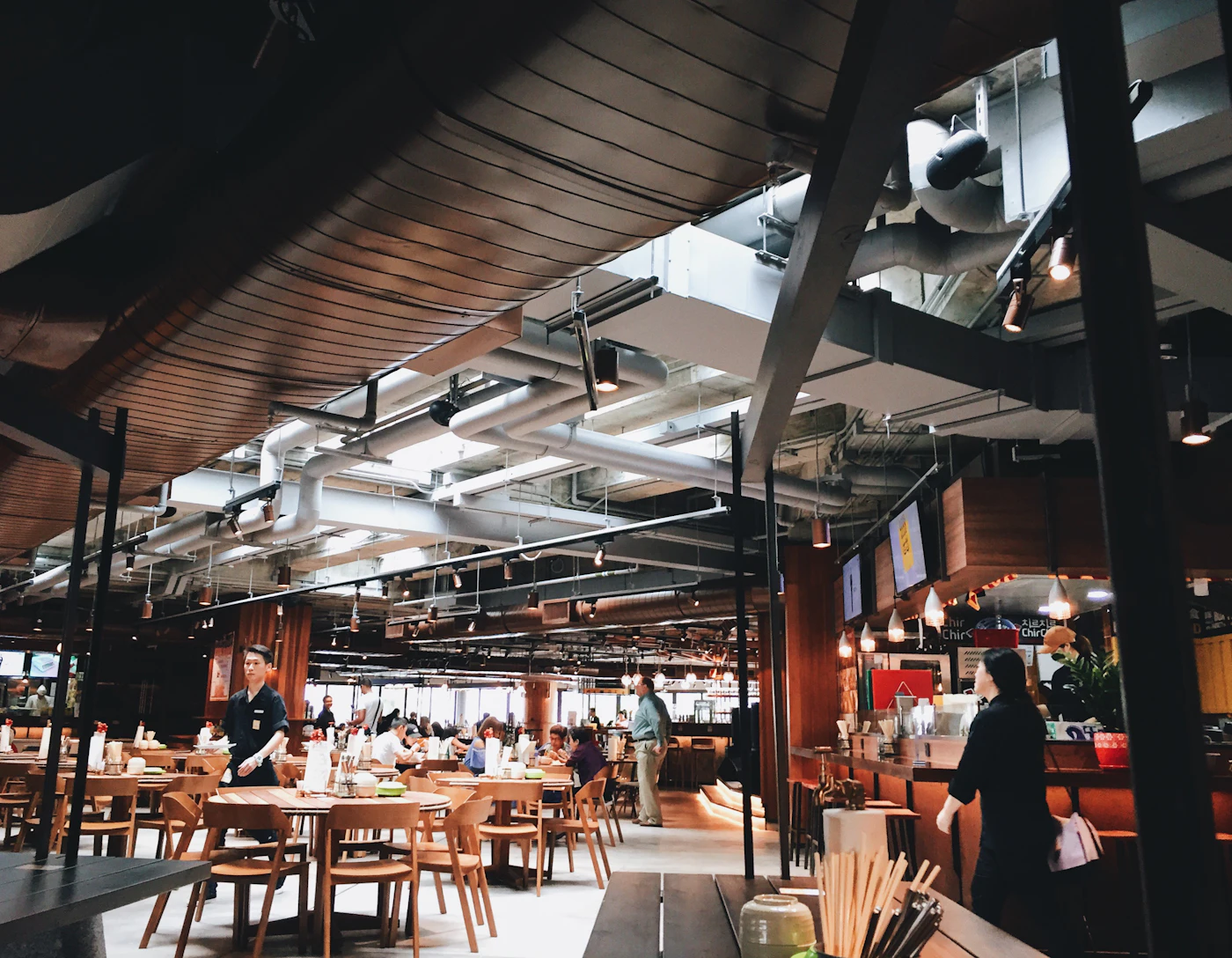 Busy food court inside a mall