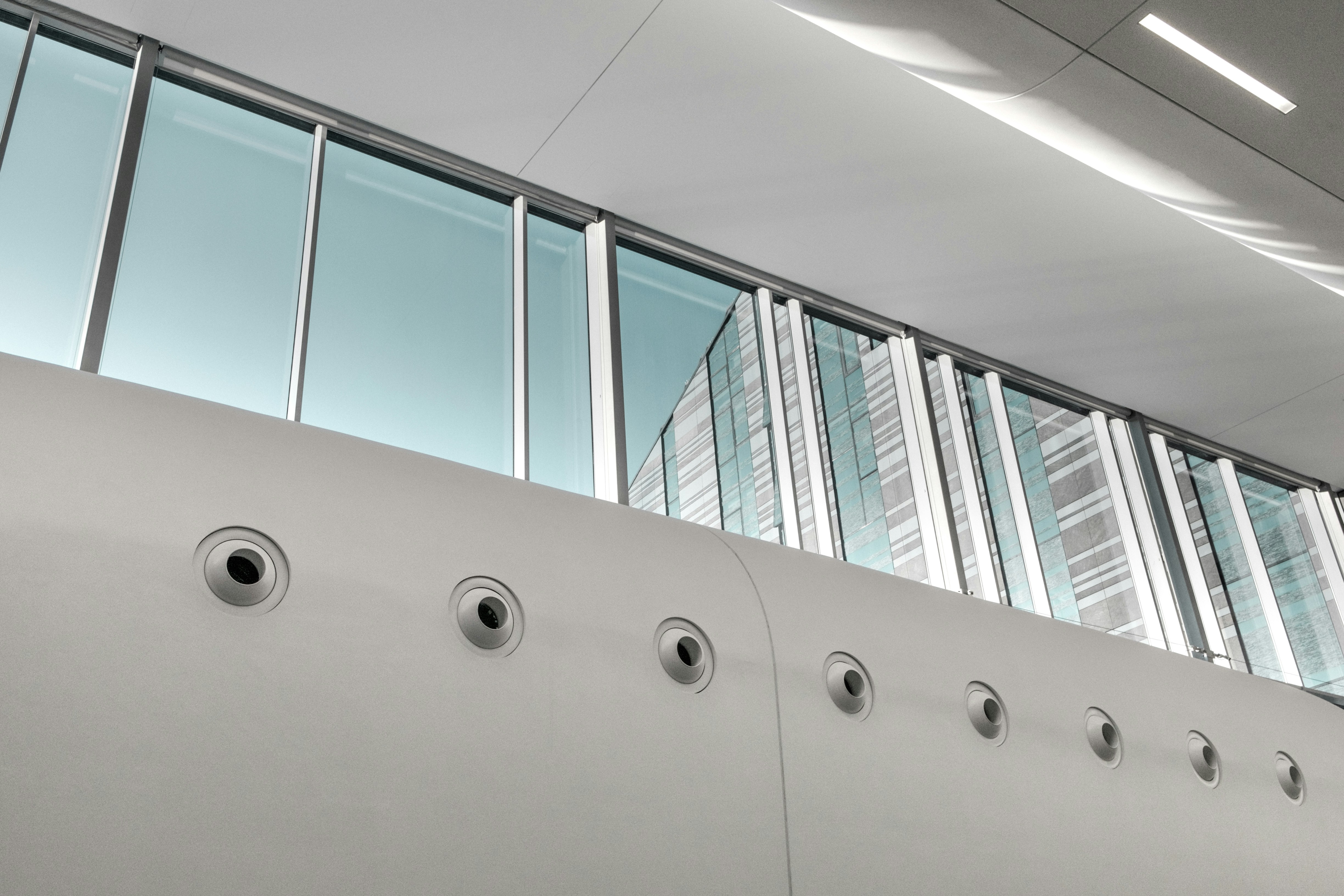 gray steel framed windowpane, 