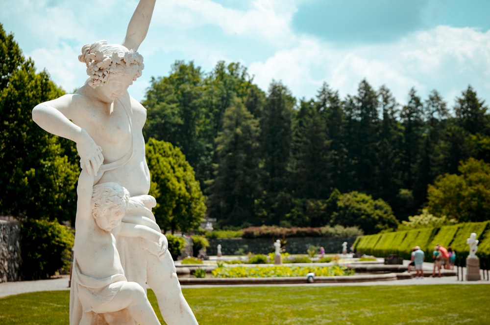 woman and boy statue