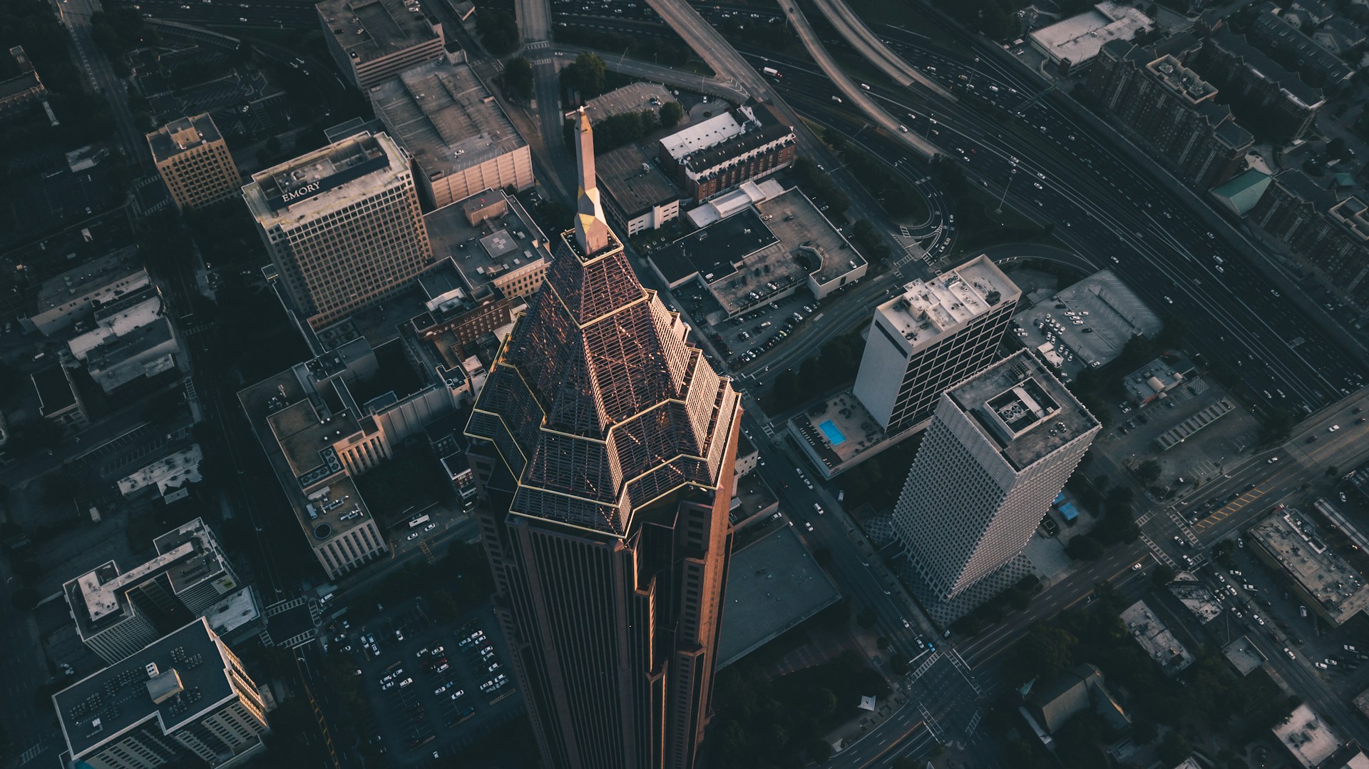 aerial photo of brown tower