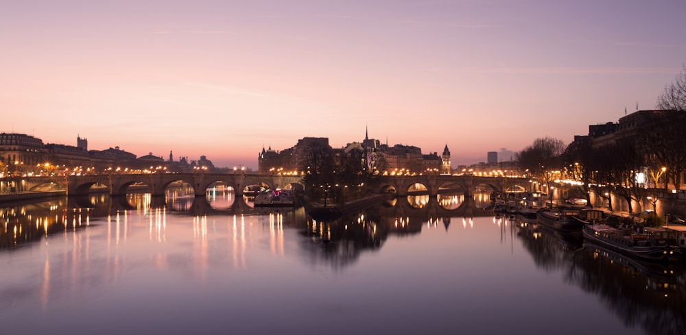 brown concrete bridge during sunset