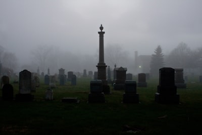 black and gray cement tombs scary zoom background