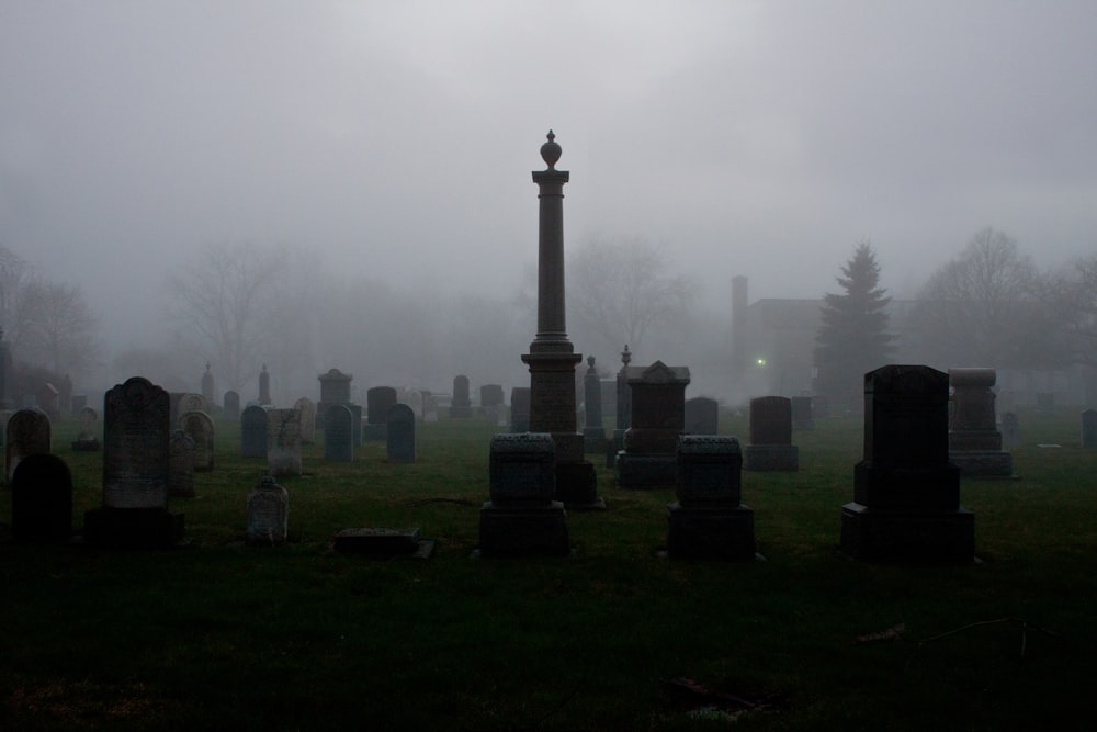 black and gray cement tombs