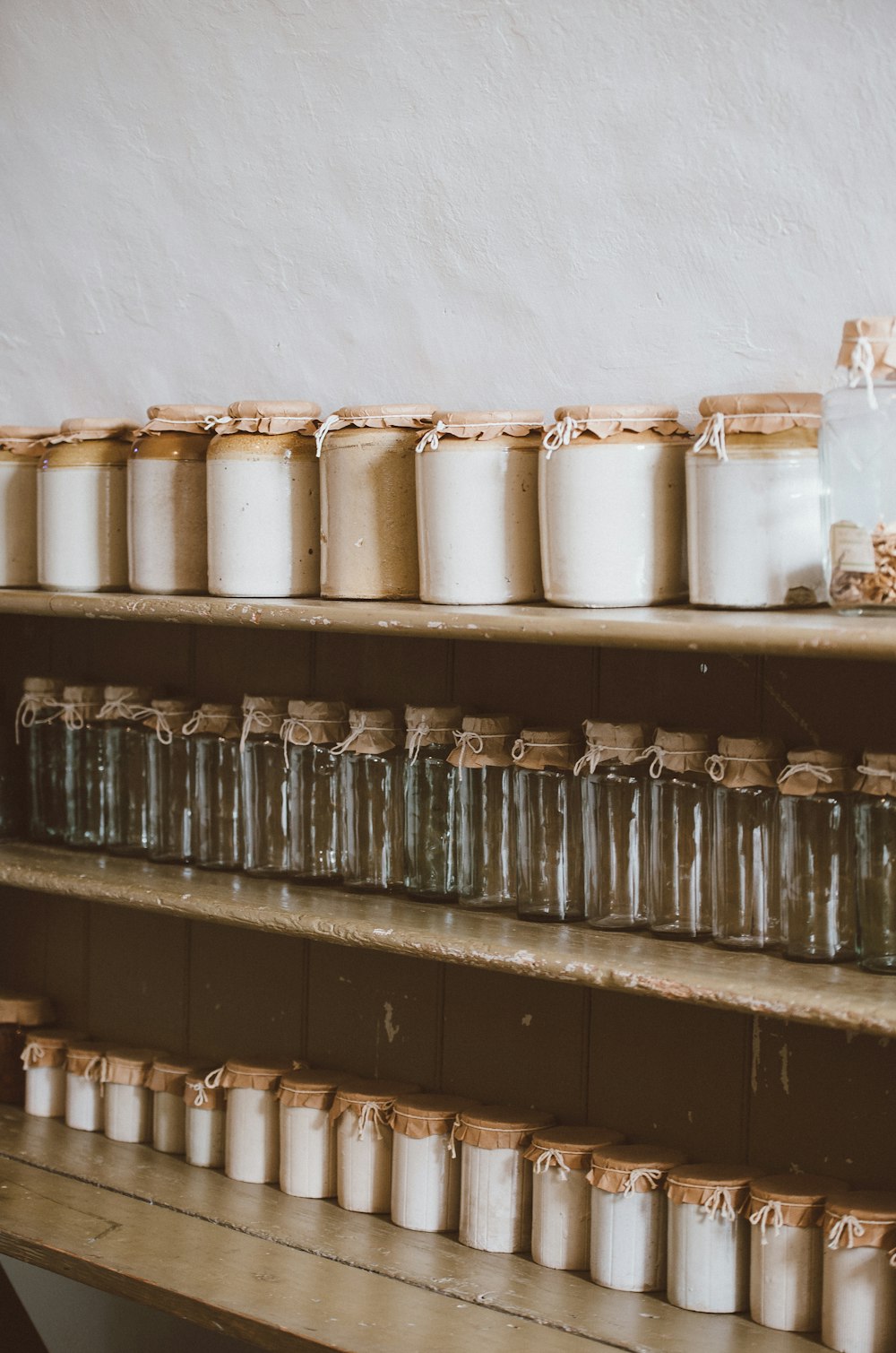 lots of jars in shelf