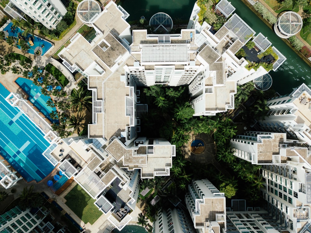 aerial view of buildings