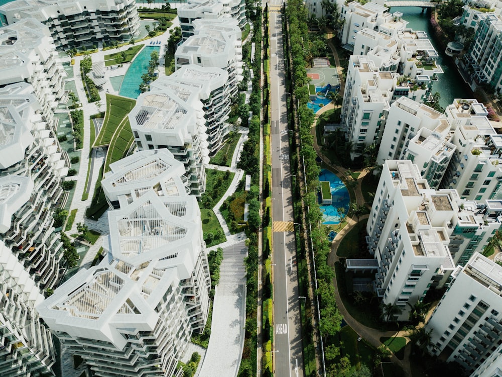 aerial photography of white concrete city buildings at daytime