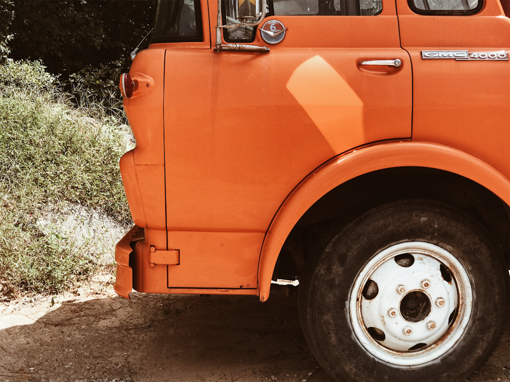 orange vehicle