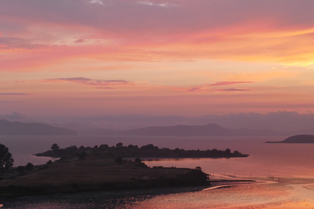 aerial photography of island