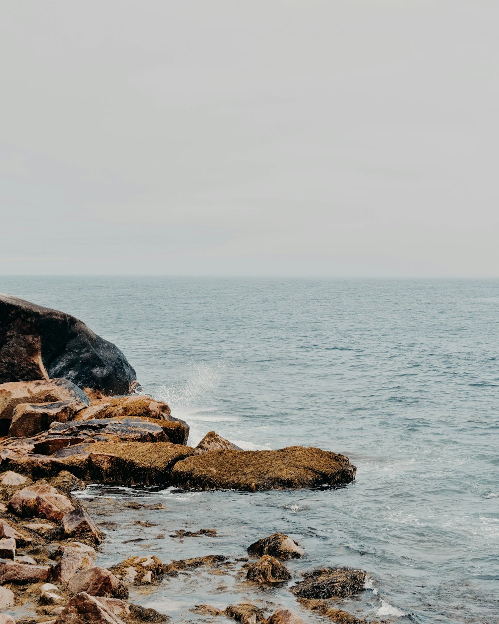 photo of rocks beside body of water