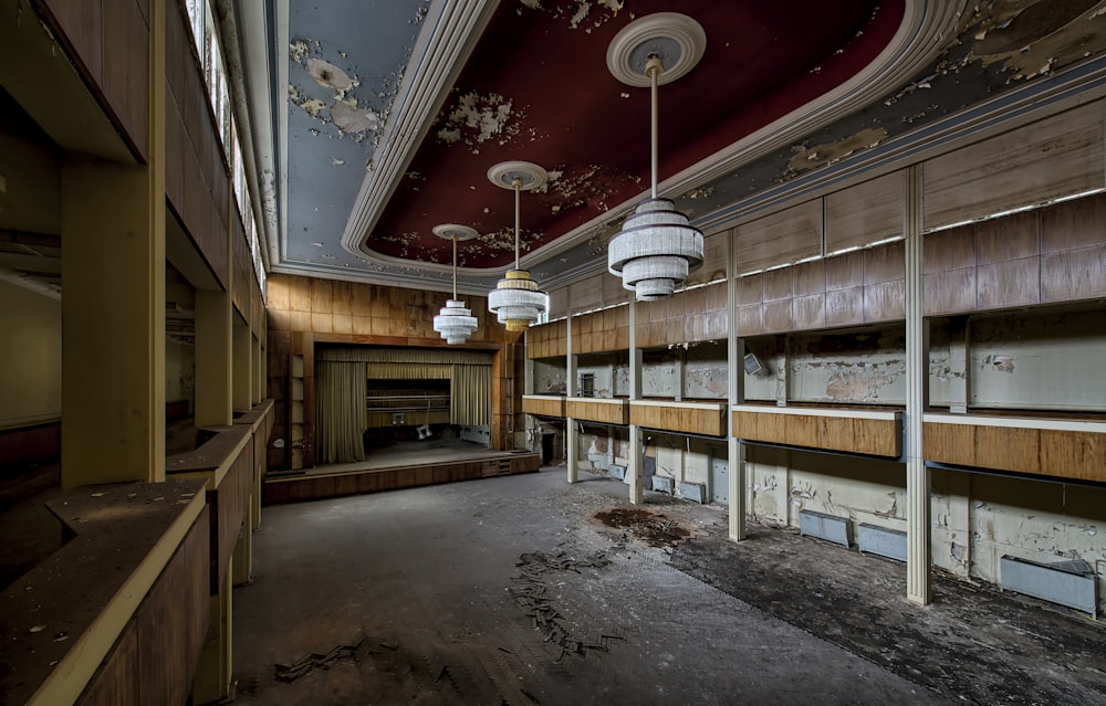 multicolored wooden theater interior