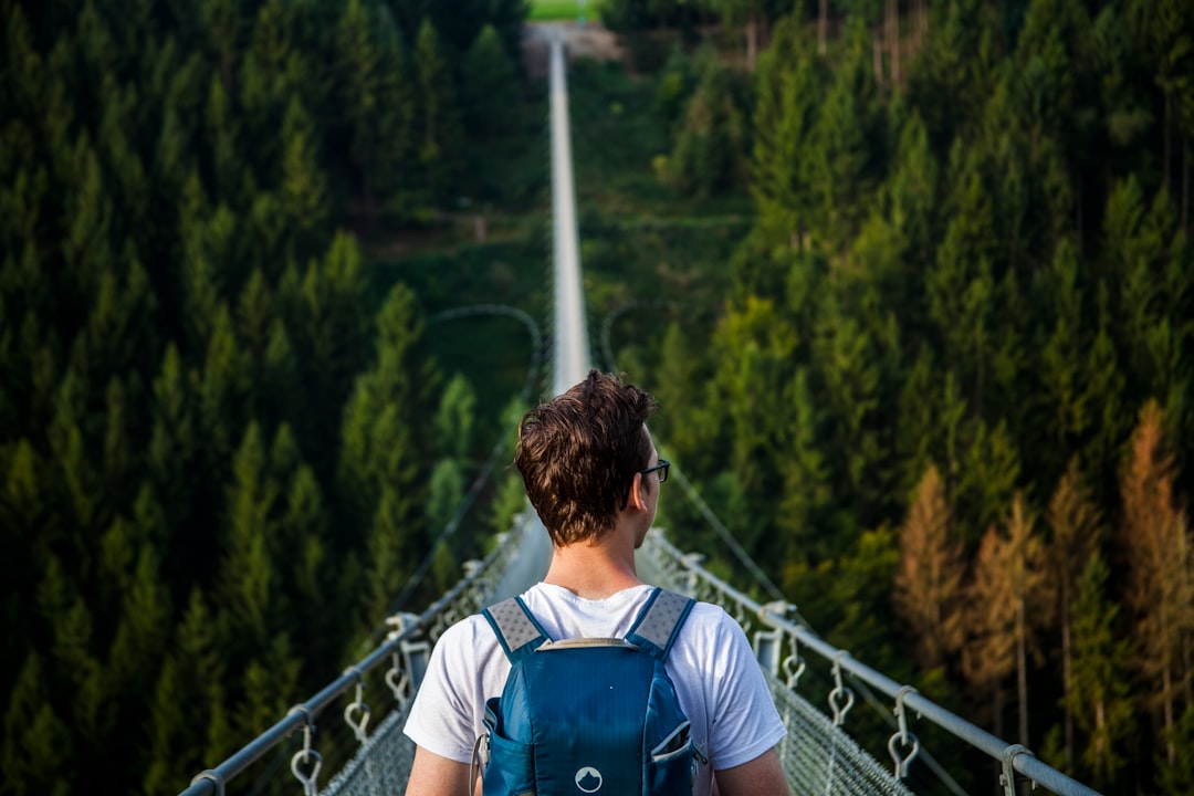 men's blue backpack