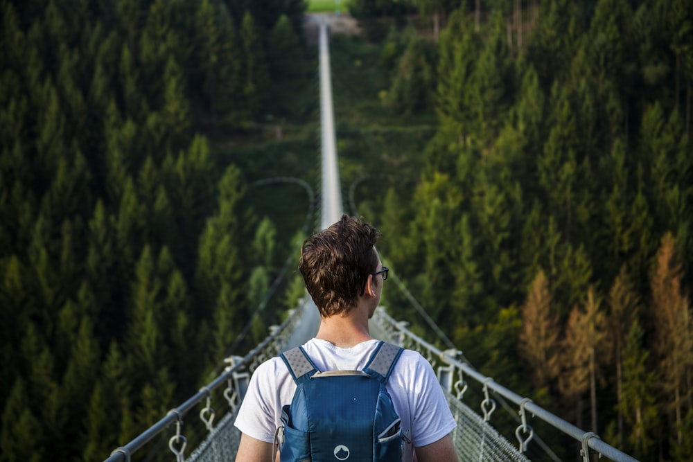 men's blue backpack