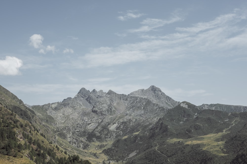 aerial photography of mountains