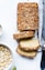 nut topped loaf of bread
