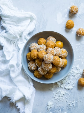 powdered food on white ceramic bowl