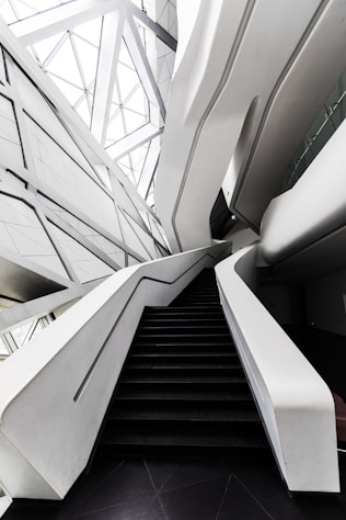 Photo of white and black staircase