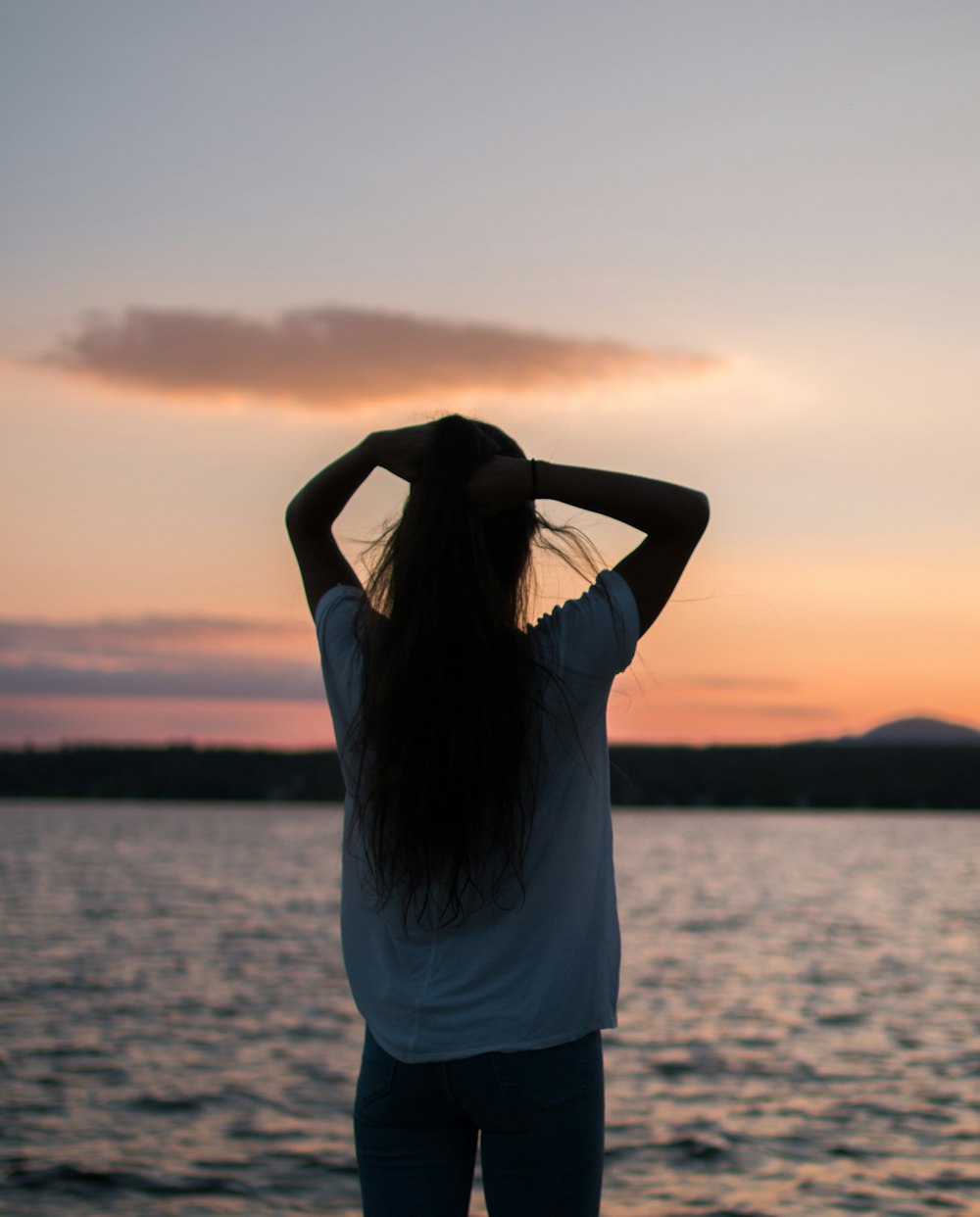 woman in white short-sleeved shirt