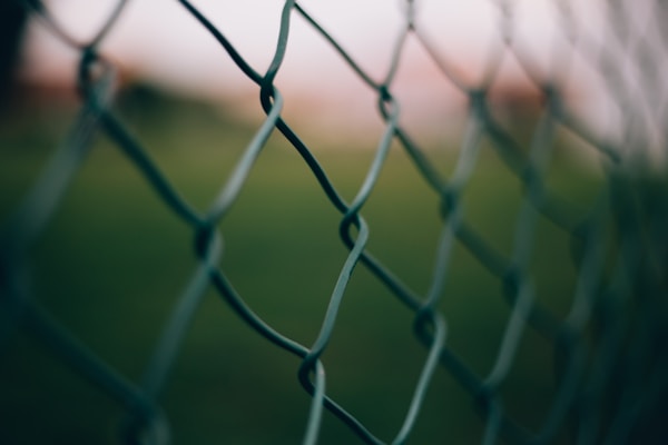 Close-up of durable, high-quality romboidal wire fencing.