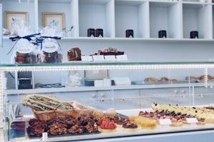 A display of pastries and snacks from the online store.