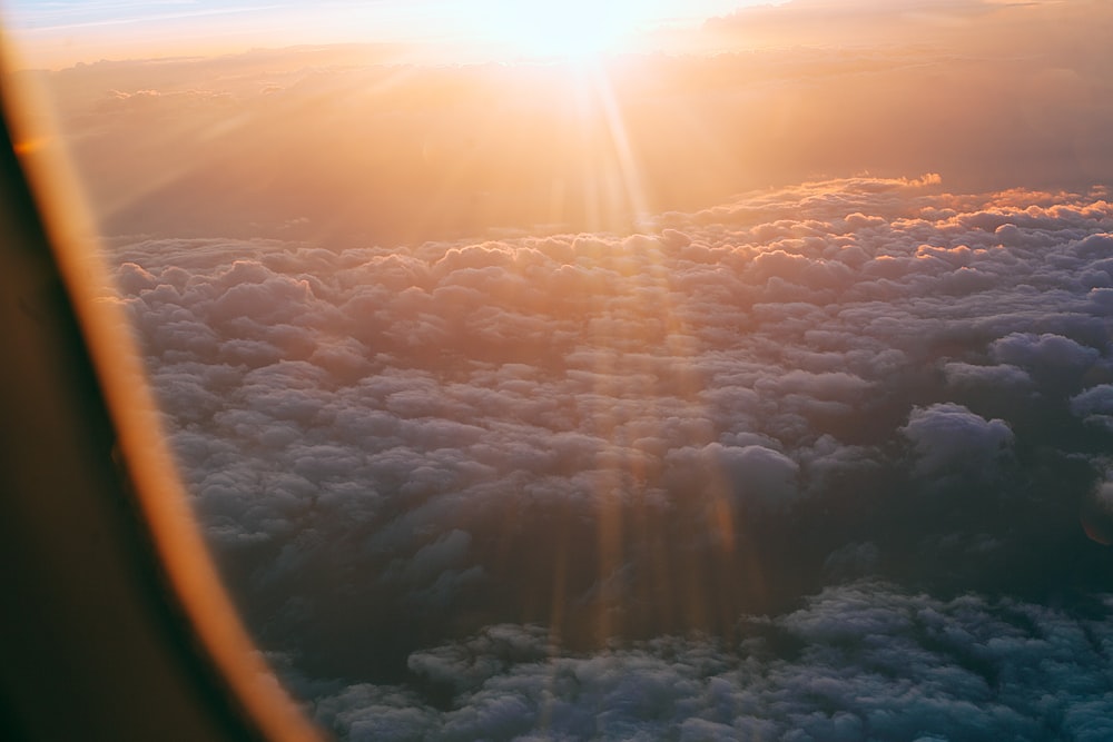 sunlight over white clouds