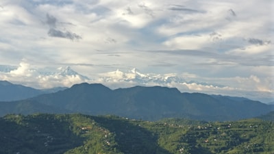 A scenic view of a travel destination with mountains.