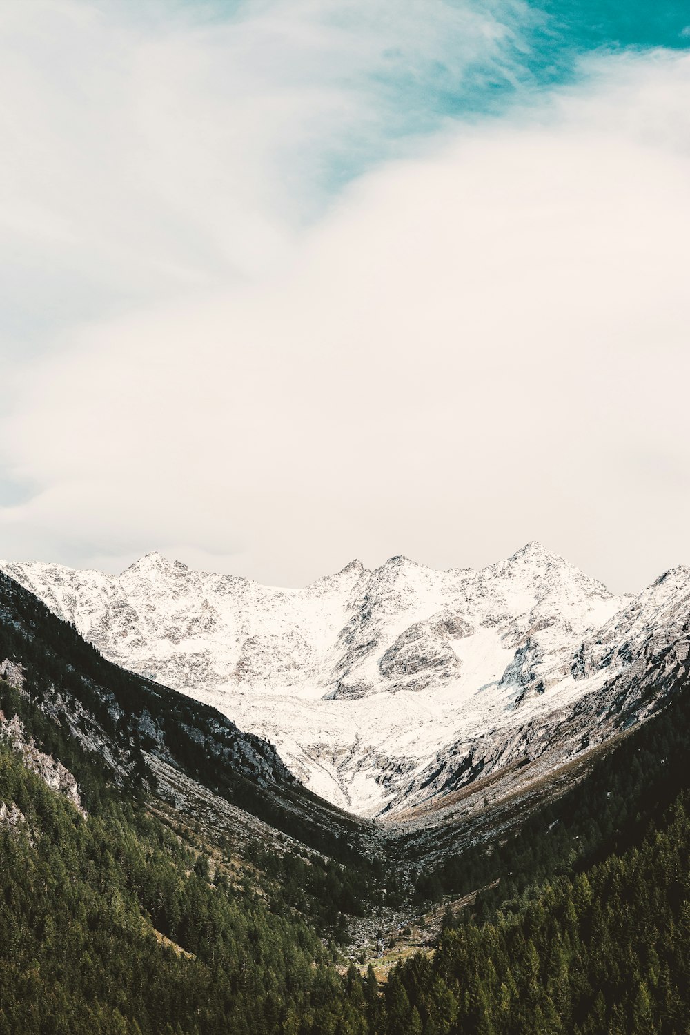 landscape photography of snow covered mountains