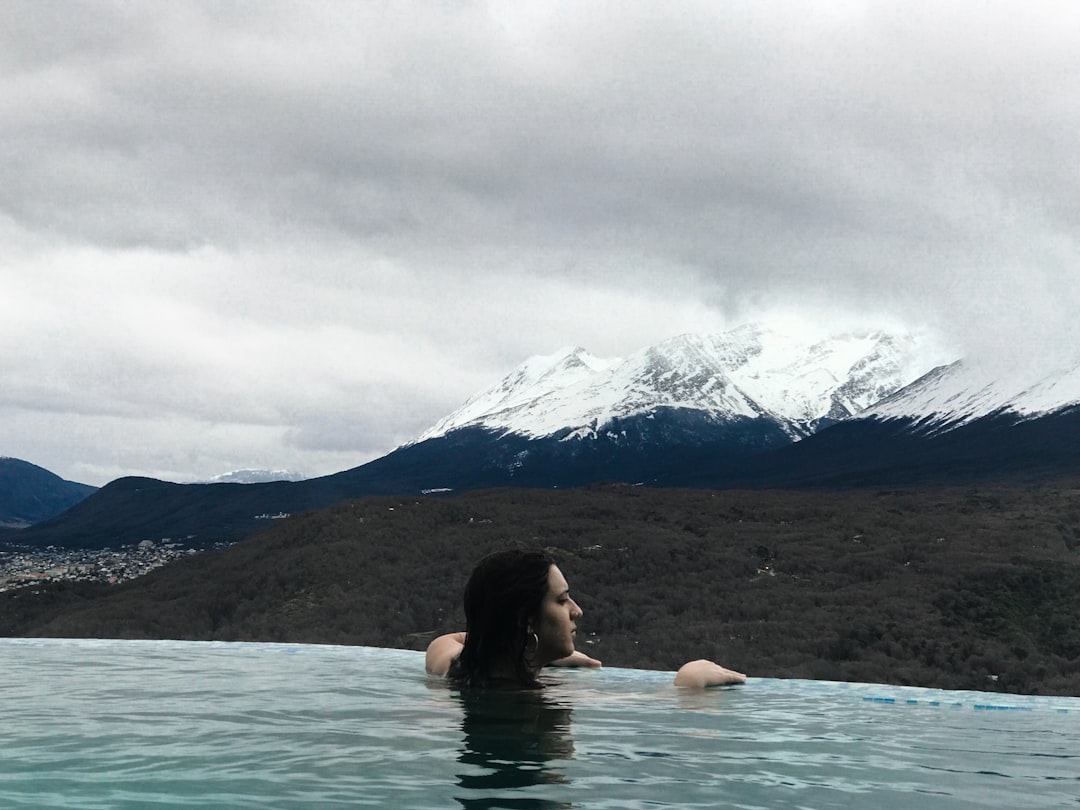 woman swimming on river, Ushuaia
