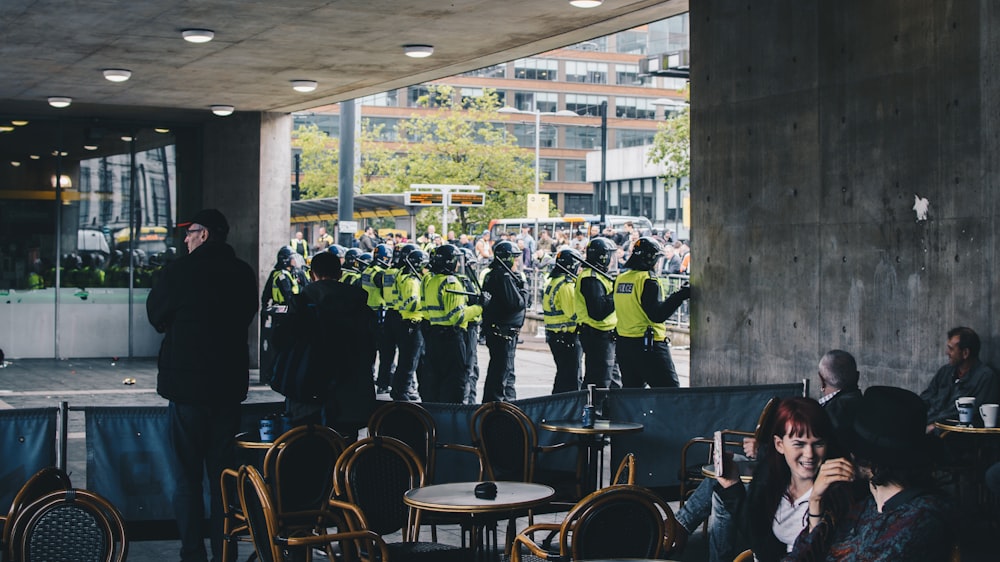 Policemen in structure