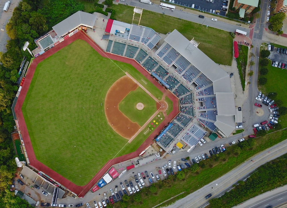 photo vue aérienne du terrain de baseball