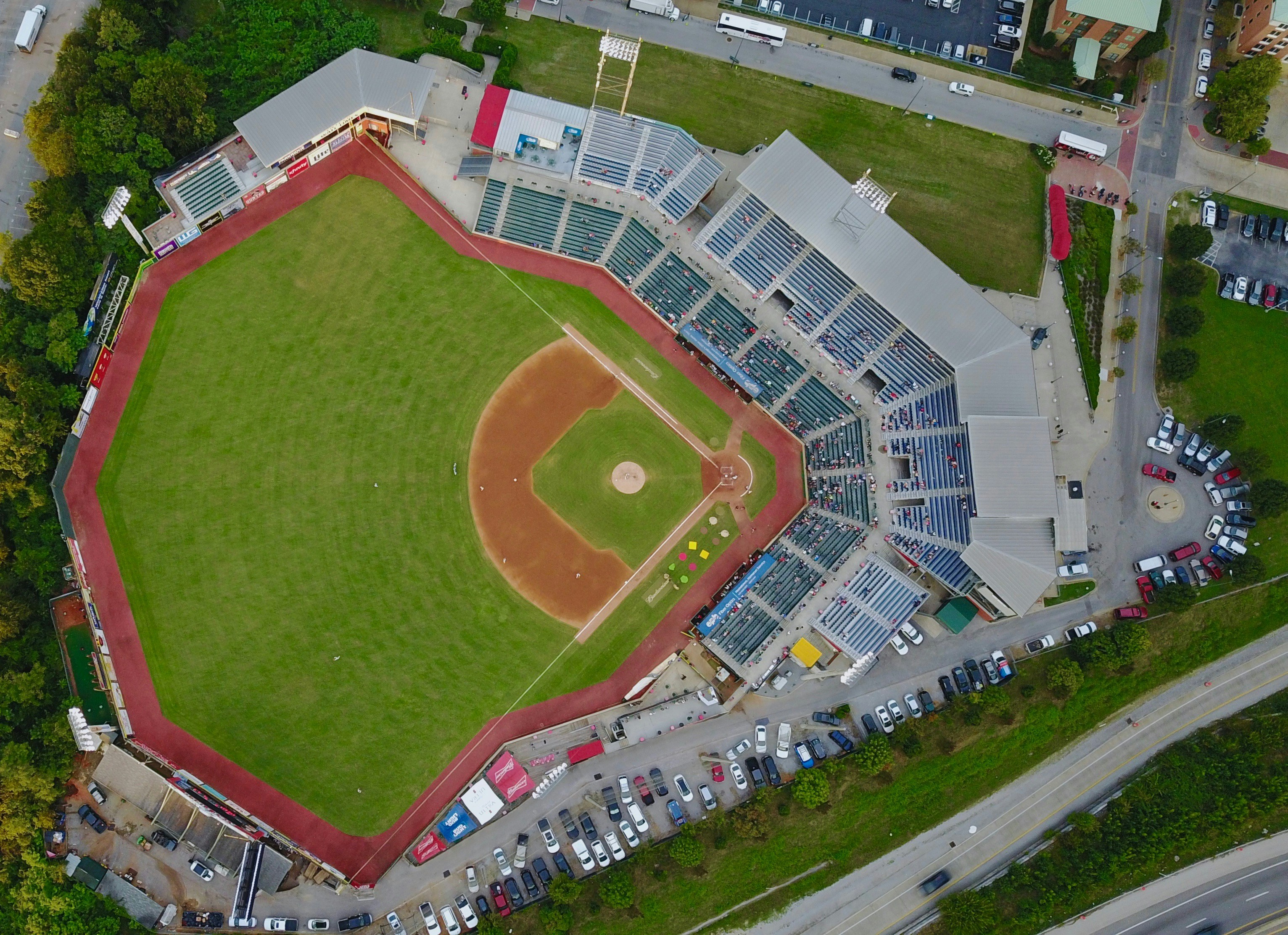 aerial view photo of baseball field