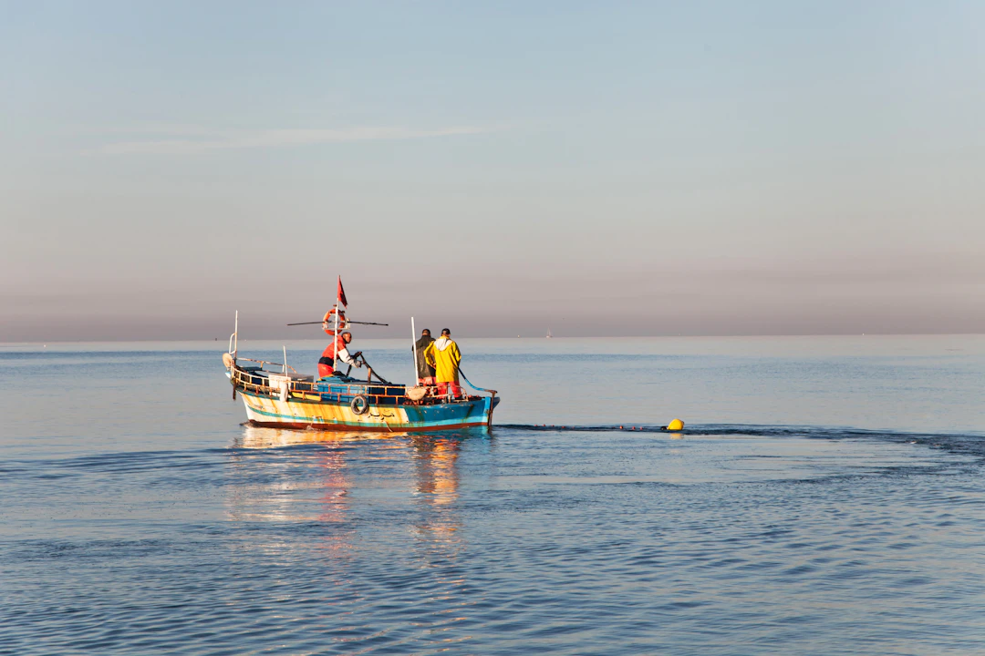 Fishermen at sea