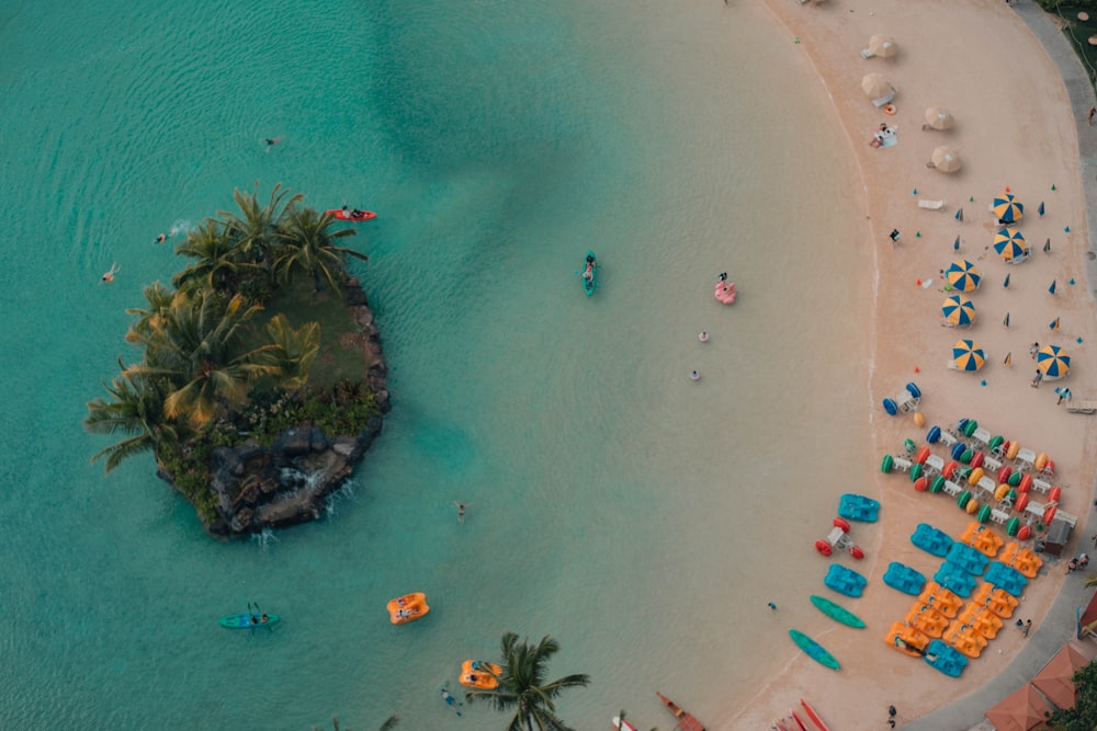 aerial photography of island