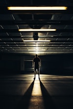 silhouette of man standing