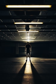 silhouette of man standing