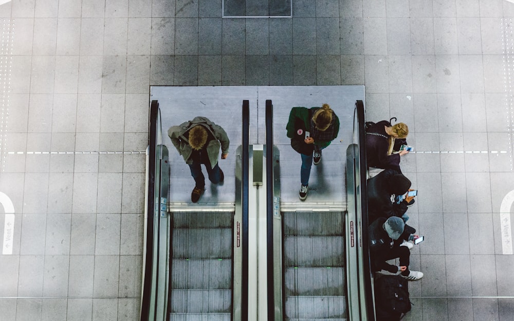 bird's-eye view of escalator