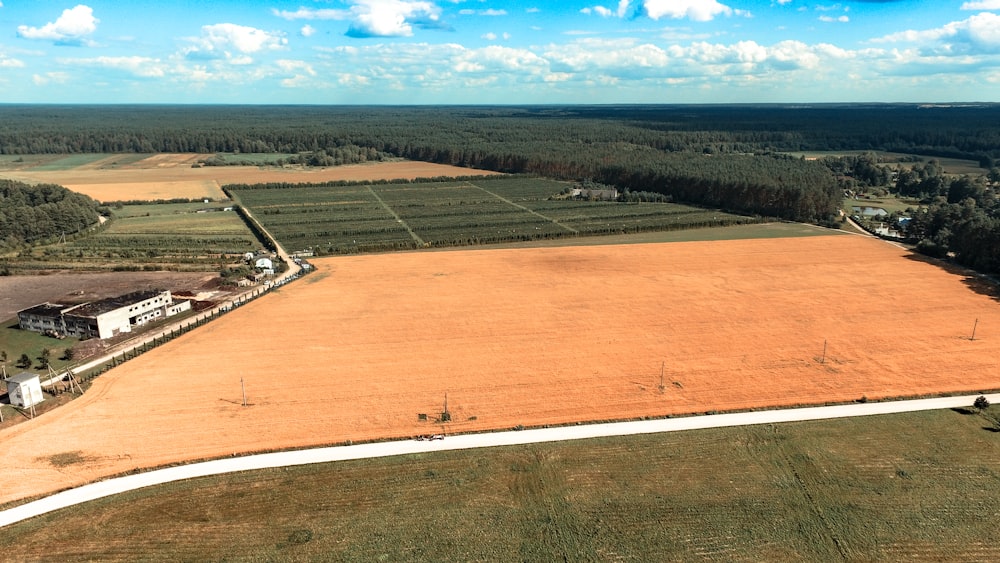 brown field high-angle photography