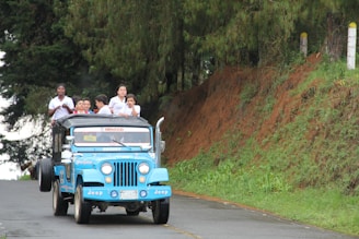 A group of tourists enjoying a jeep tour.