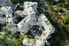 bird's-eye view photography of white concrete building