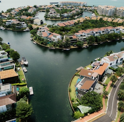 bird's eye view on buildings