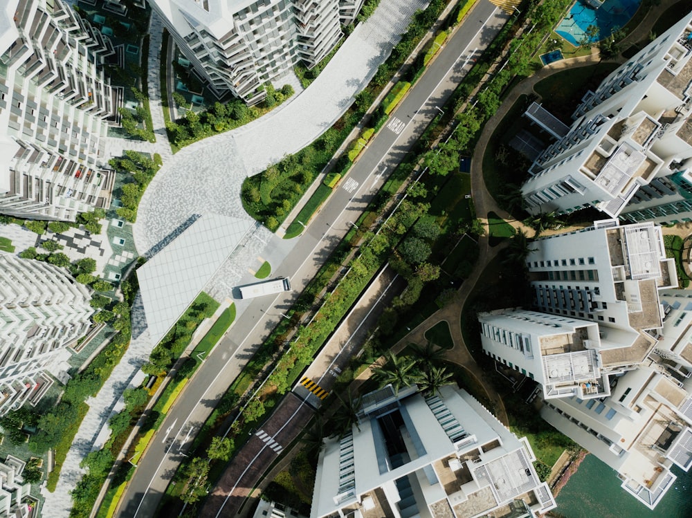 aerial photography of high-rise buildings