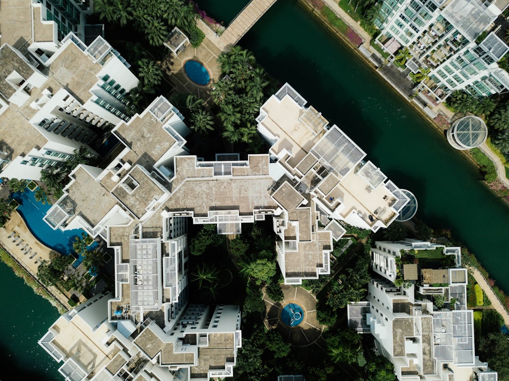 aerial photography of high-rise buildings