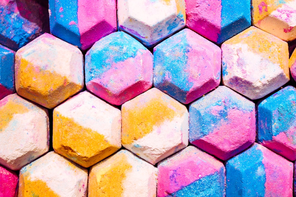 multicolored honeycomb wall