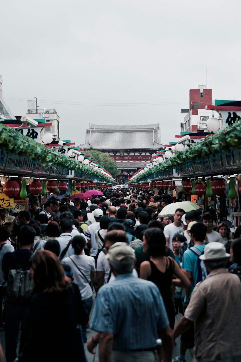 group of people going to temple