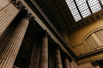 brown concrete pillars indoors