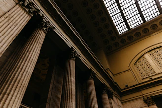 brown concrete pillars indoors