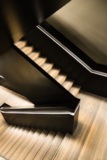 brown and black wooden stairs