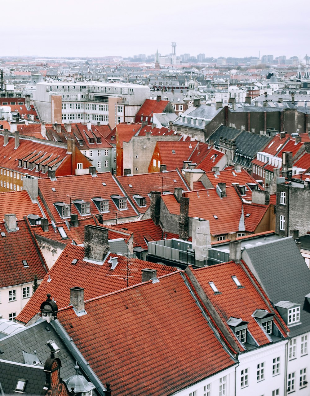 brown and grey roof houses at daytime