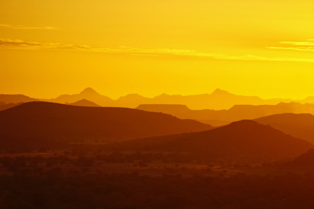 silhouette of mountain ranges