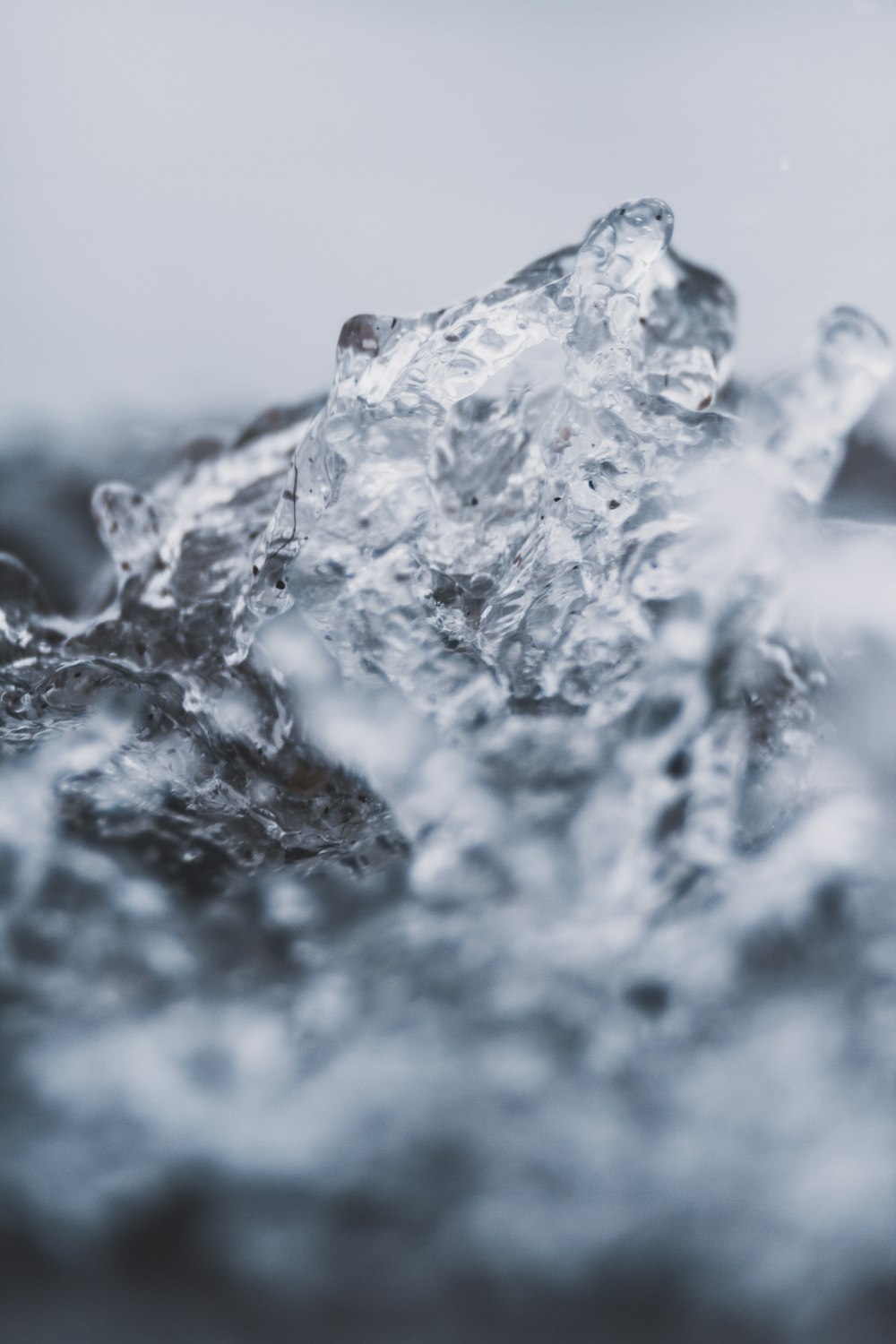 clear ice in macro photography